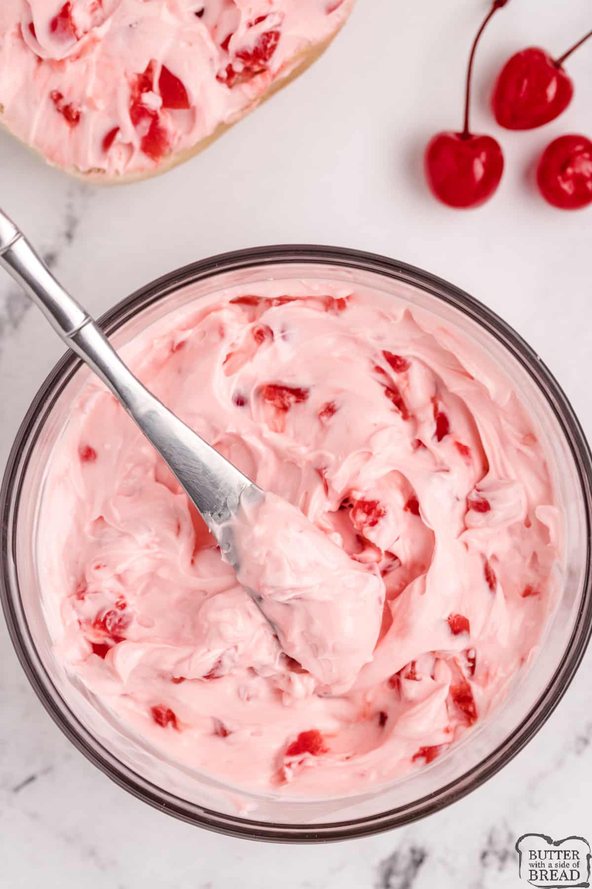 Cream cheese spread with cherries