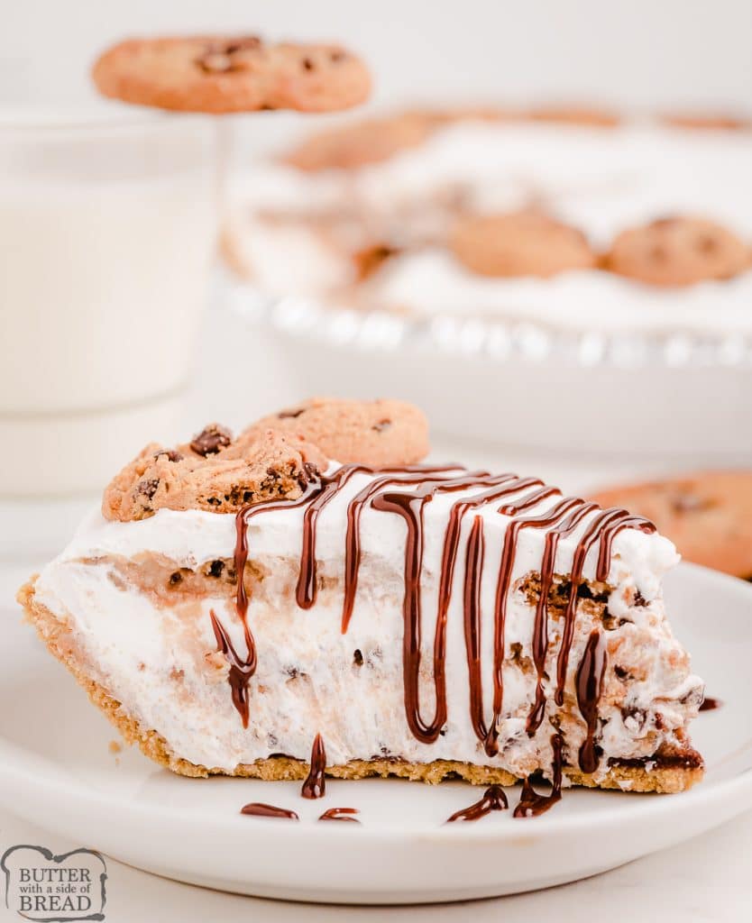 slice of chocolate chip cookie pie