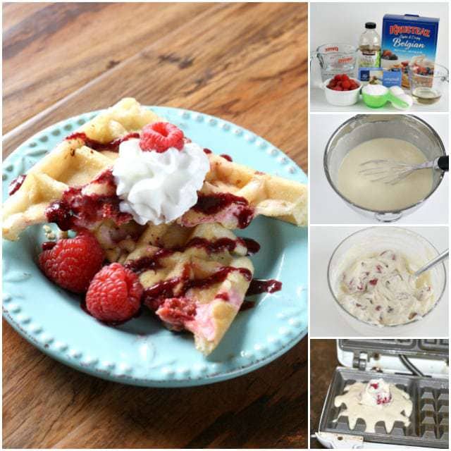 Raspberries and Cream Stuffed Waffles - Butter With a Side of Bread