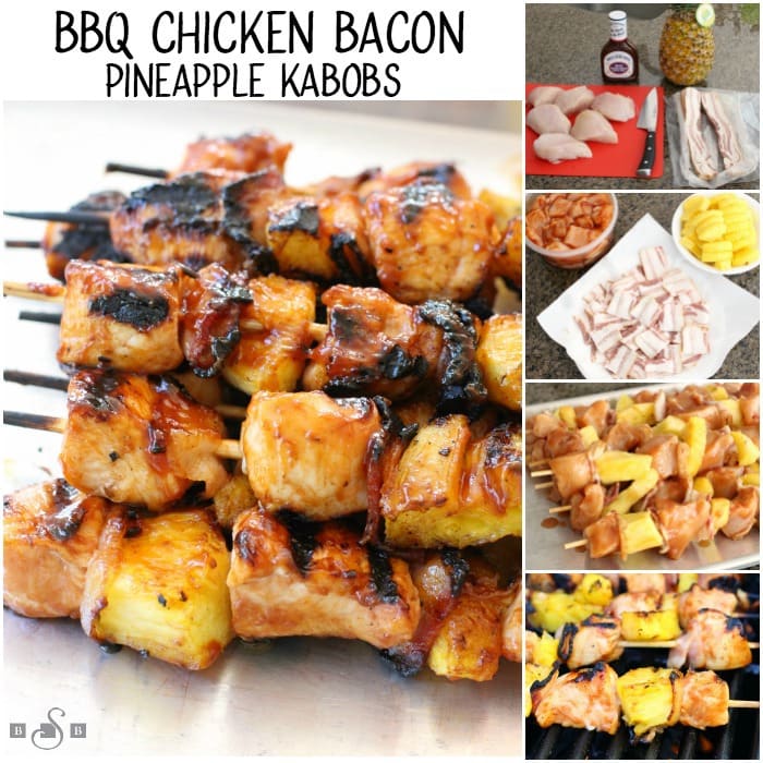 BBQ Chicken Bacon Pineapple Kabobs recipe is an incredible twist on a classic. Tender chicken grilled with pineapple, bacon & slathered with your favorite BBQ sauce.