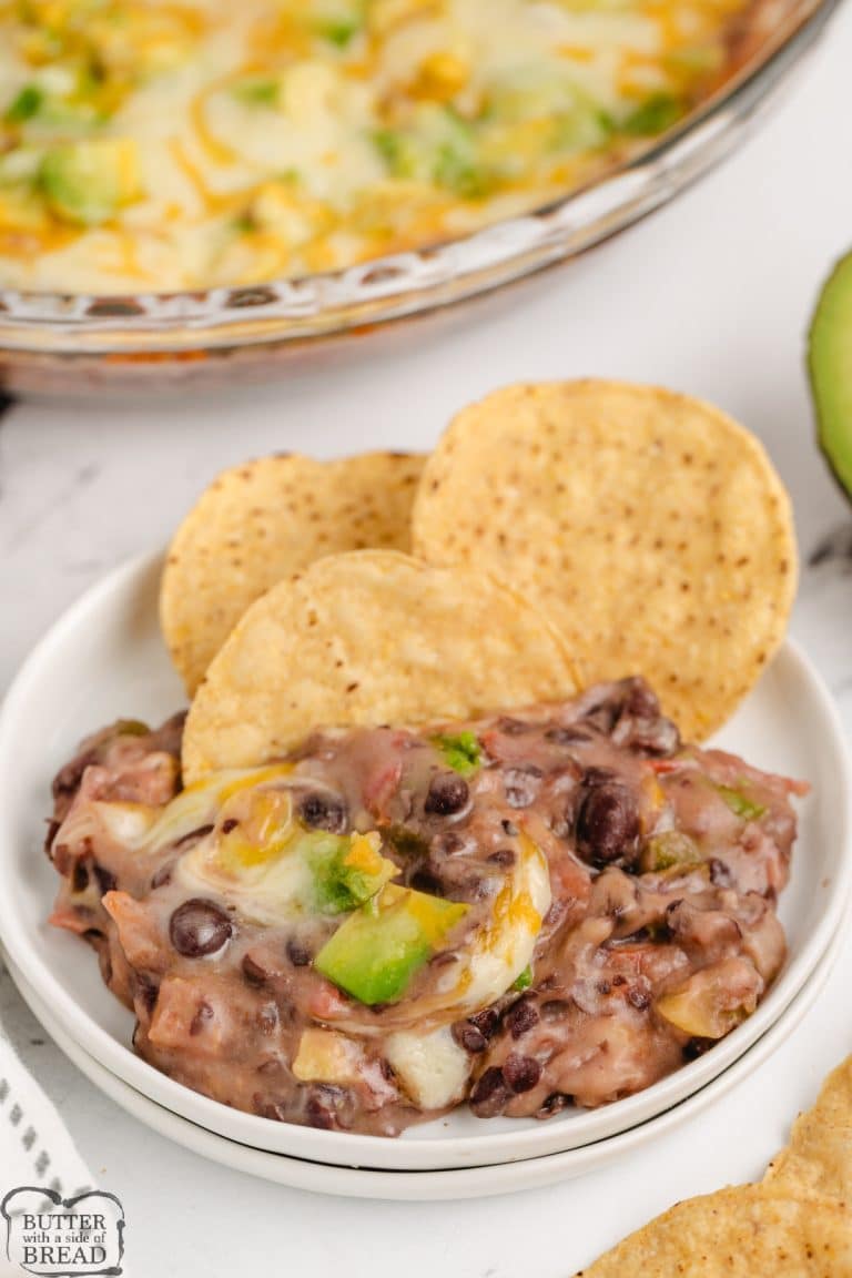 CHEESY BLACK BEAN AVOCADO DIP - Butter with a Side of Bread