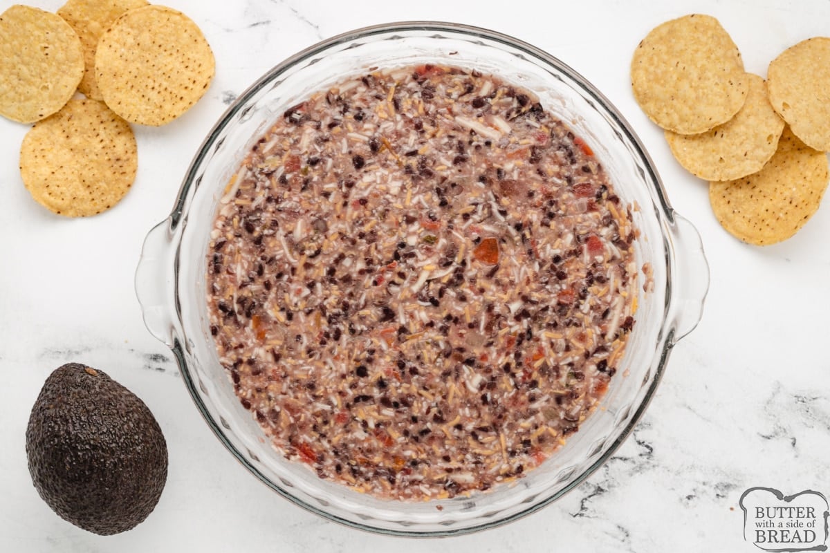 Place bean mixture into a pie dish.