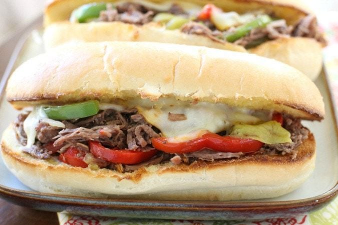 Slow Cooker Italian Beef Sandwiches - Butter With A Side of Bread