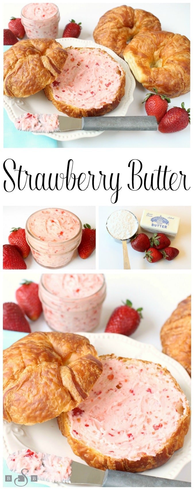 Strawberry Butter is a simple and delicious fresh fruit spread recipe that's great on biscuits, rolls and toast! Just 3 ingredients and only 5 minutes to make this amazing strawberry butter recipe.