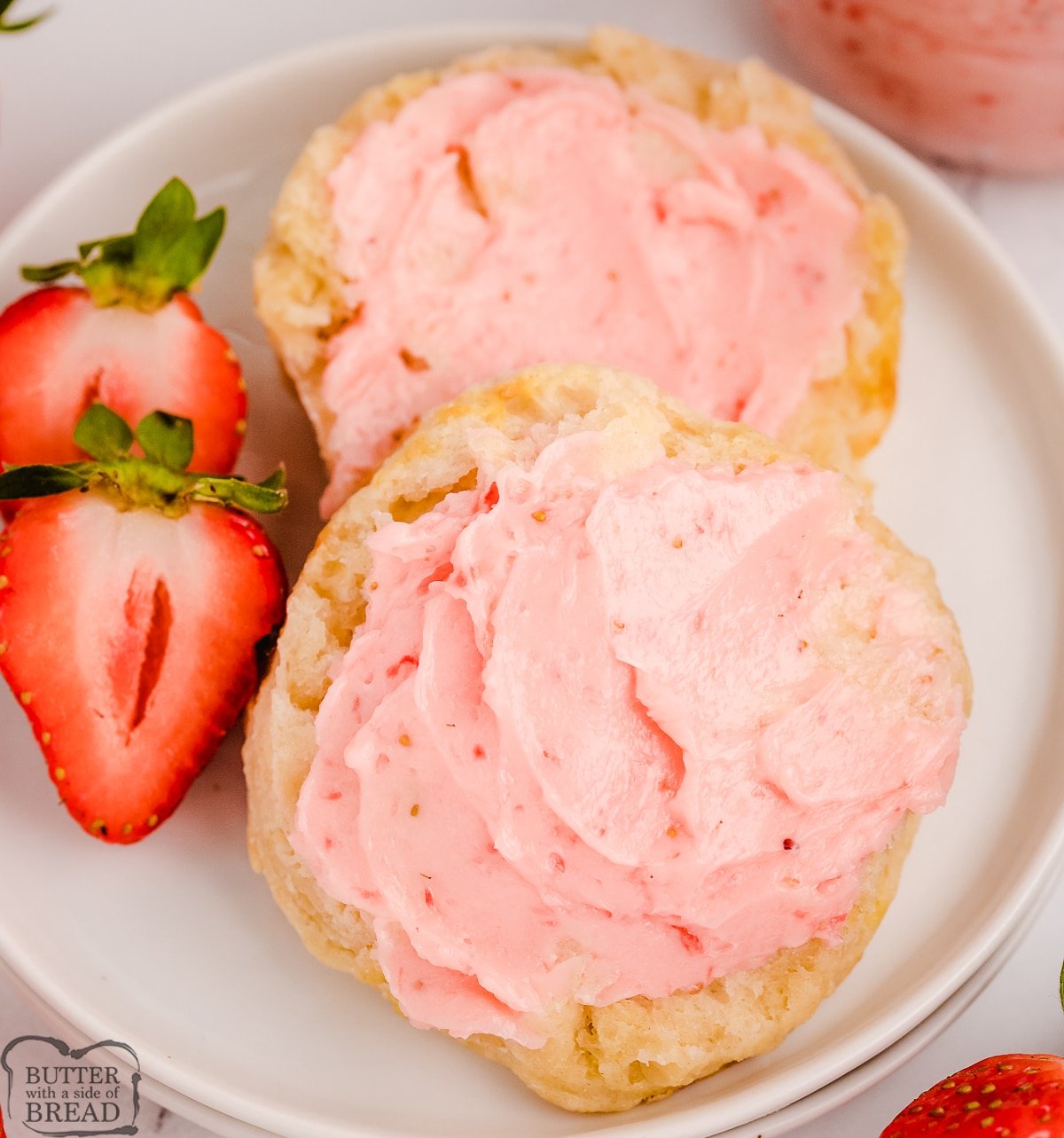 strawberry butter on biscuits