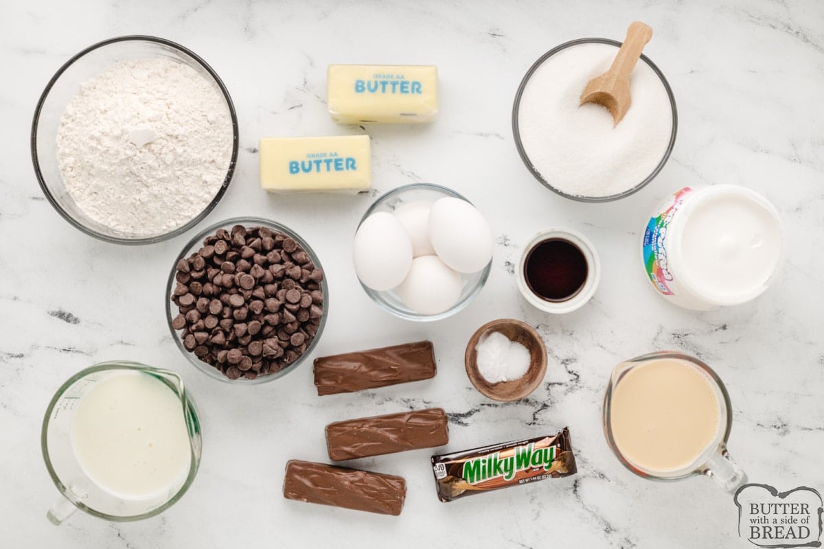 Ingredients in Milky Way cake
