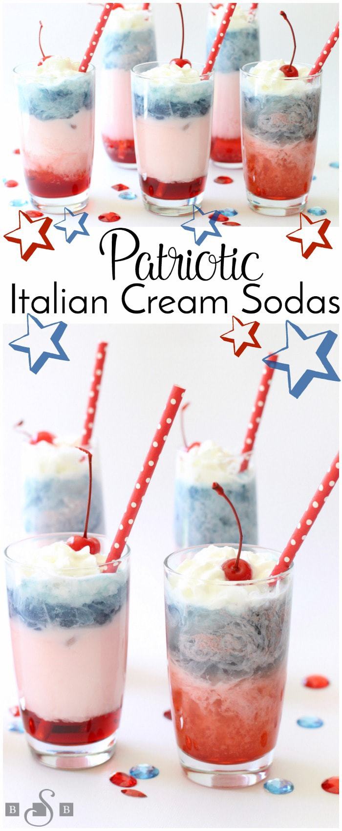 Patriotic Red White Blue Italian Cream Sodas - Butter With A Side of Bread