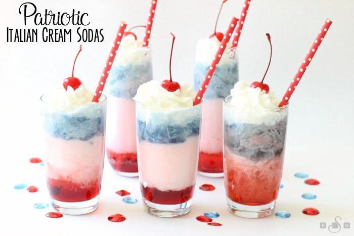 Patriotic Red White Blue Italian Cream Sodas - Butter With A Side of Bread