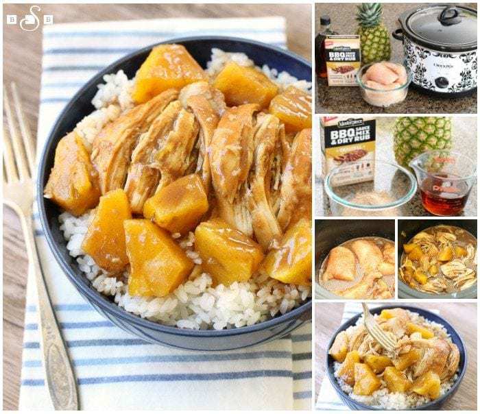 Slow Cooker Maple BBQ Chicken Pineapple - Butter With A Side of Bread