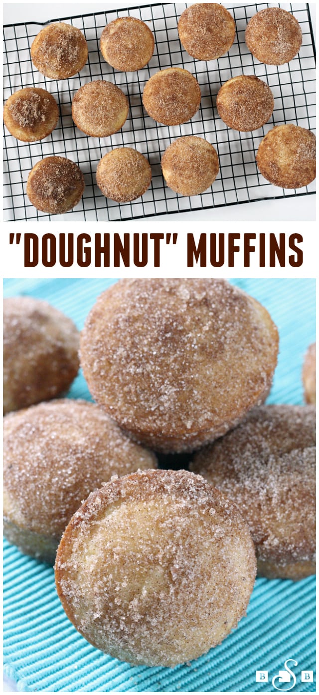 My family loves doughnuts, but I'm not a big fan of frying things so we don't make them very often at home. I recently came across this recipe for Doughnut Muffins and thought I'd give it a try. The results are delicious - I'm not sure that they taste exactly like a doughnut but pretty close and no frying is involved. You do dip the muffins in butter which is a pretty good substitute for deep frying in oil!