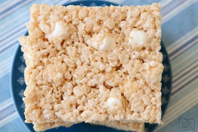 Rice Crispy Treat recipes for any and all occasions! From salted caramel to churro and everything in between, you're sure to find a rice crispy treat recipe you'll love. Our basic recipe for Krispie Treats is THE BEST!