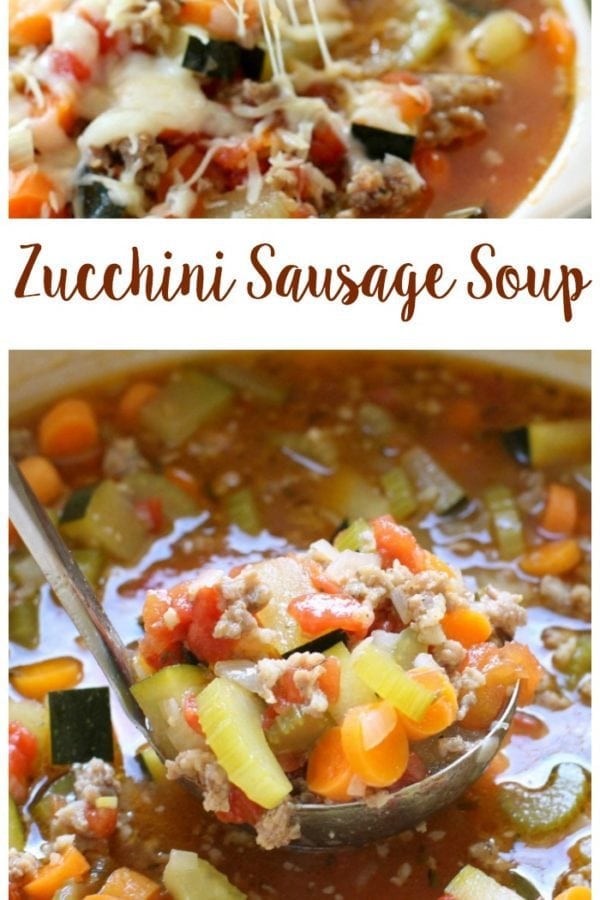 Easy recipe for Zucchini Sausage Soup that has wonderful fresh flavors and satisfies that comfort food craving all at once.