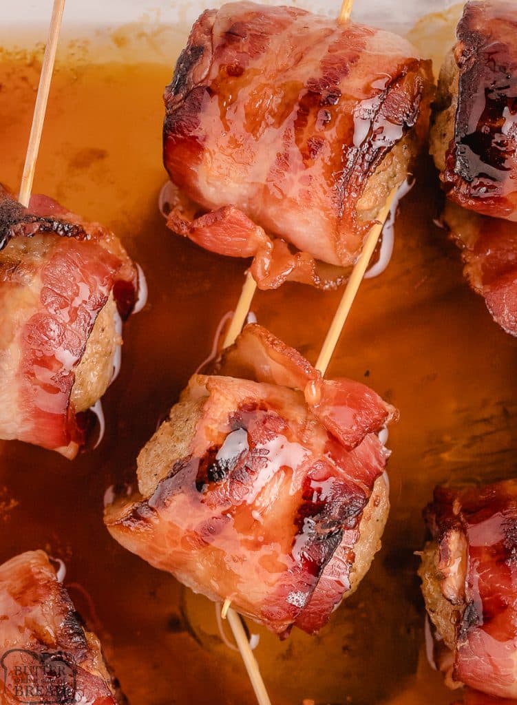 bacon wrapped meatballs