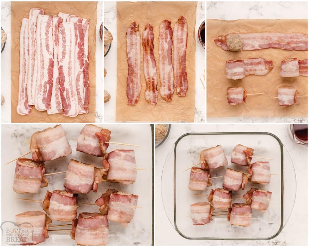 how to make bacon wrapped meatballs