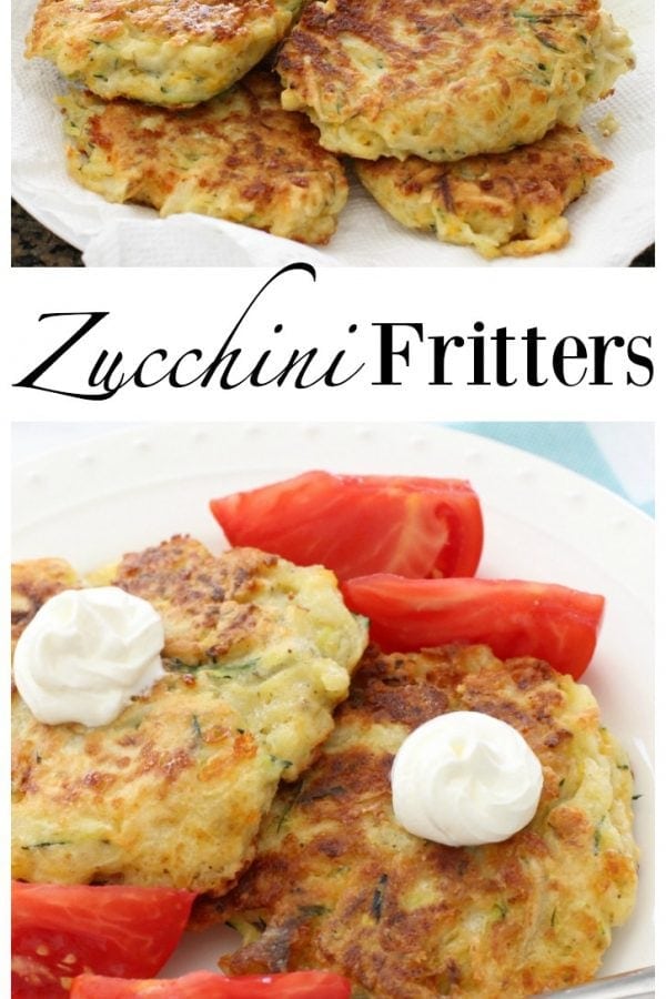 Cheesy Zucchini Fritters are the perfect way to use up some zucchini from your garden! Great as a side dish or appetizer, they're easy to make & flavorful!
