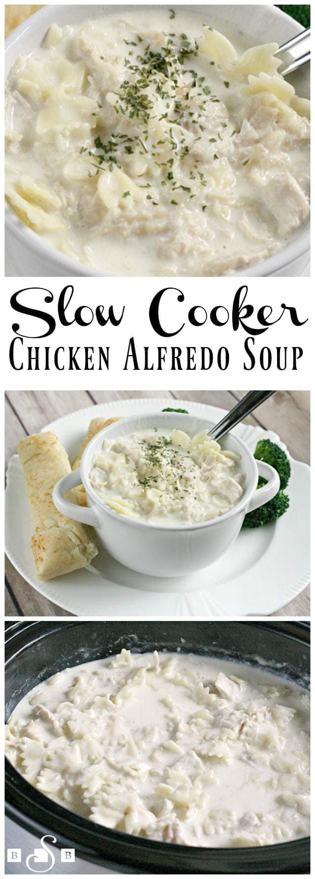 Slow Cooker Chicken Alfredo Soup - Butter With a Side of Bread