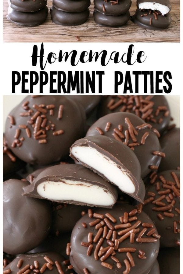 Easy Homemade Peppermint Patty recipe with just a handful of ingredients! Copycat York Peppermint Patties but BETTER. Simple soft, sweetened mint candy covered in chocolate for a delicious, easy peppermint patty candy.