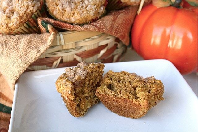 I'm not much of a pumpkin fan, or at least I didn't think I was until I tried these muffins!  My mom has been making them for years and I never even tried them because I didn't think I would like them...and then I finally made these recently, tried one, and ended up eating about 10 muffins all by myself because they are SOOOO good!