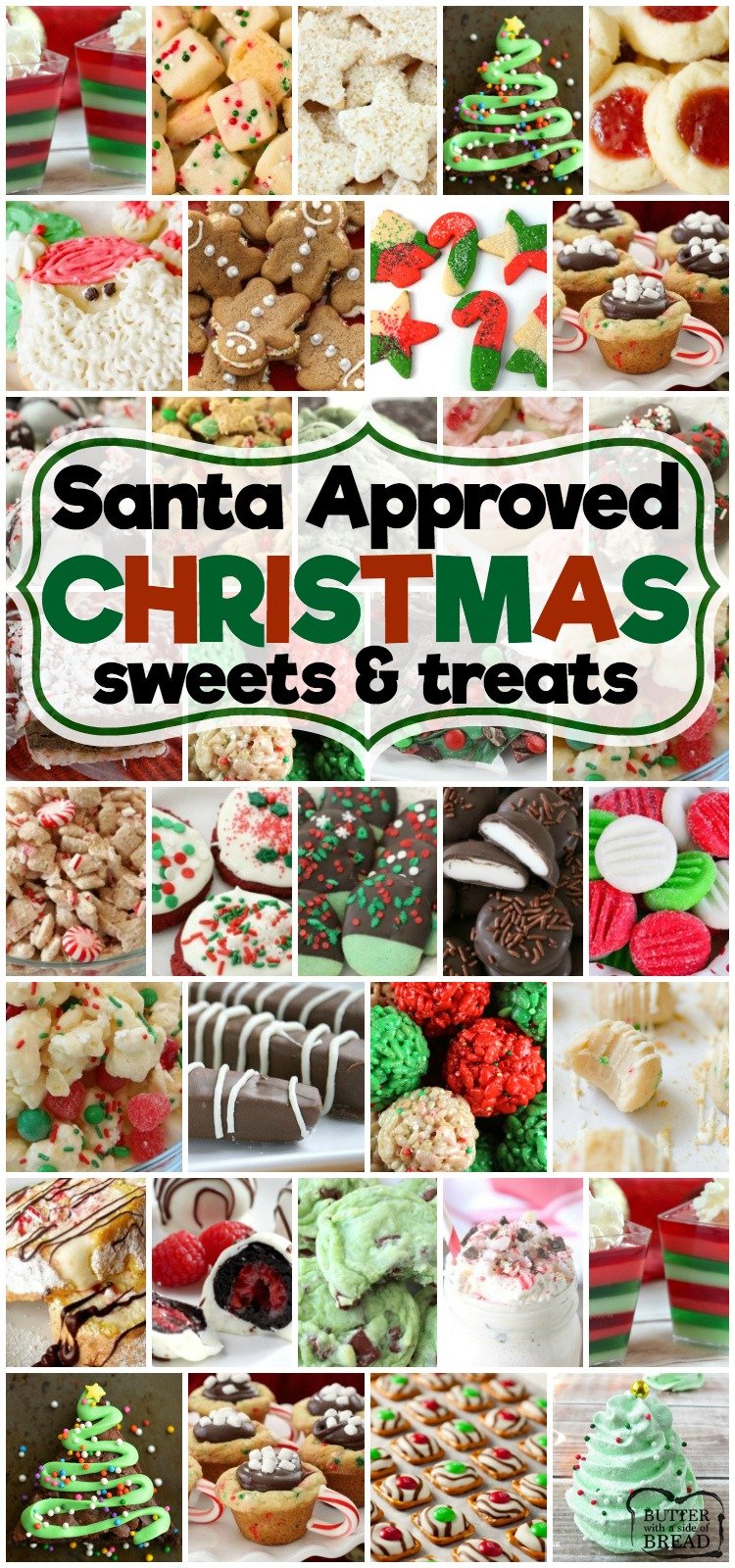 Best collection of easy Christmas treats - they're even Santa approved! Our Christmas treats are perfect for holiday parties, cookie exchanges and neighbor goodie plates!