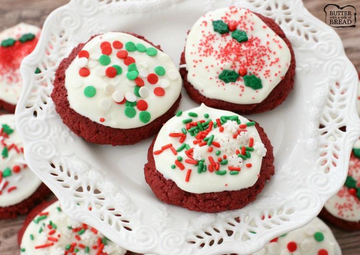 Easy Red Velvet Christmas Cookies - Butter With A Side of Bread