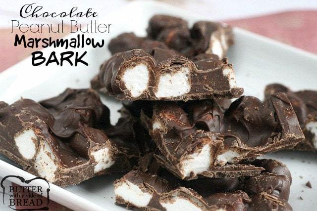 Chocolate Peanut Butter Marshmallow Bark - Butter With a Side of Bread