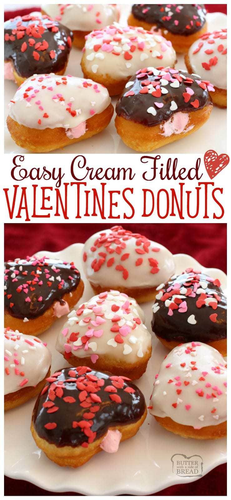 Easy 20-Minute Cream Filled Valentines Donuts - Butter With A Side of Bread