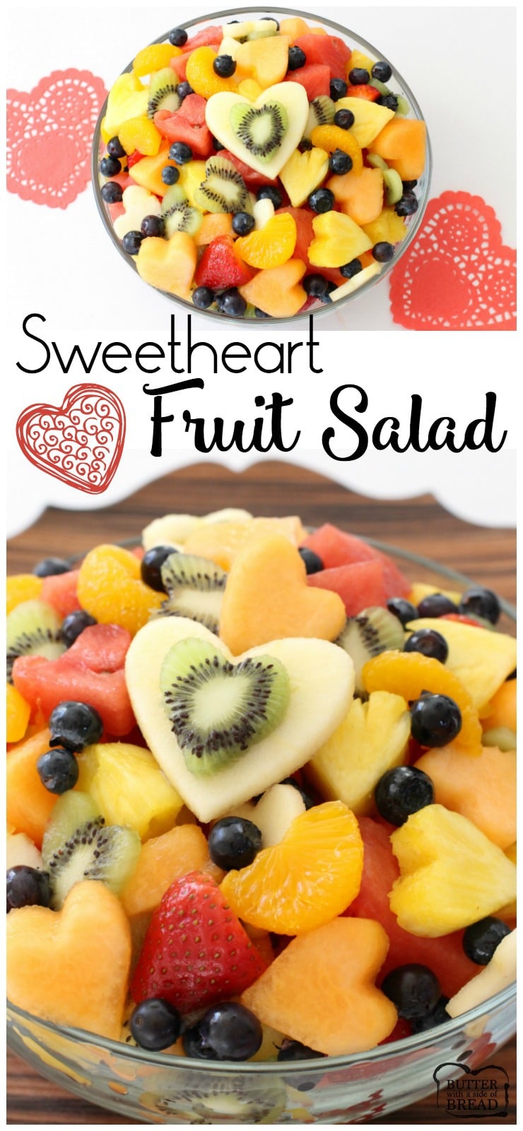 This sweetheart fruit salad requires just a little extra effort, but makes this lovely take on a classic fruit salad perfectly suited for Valentine's Day!
