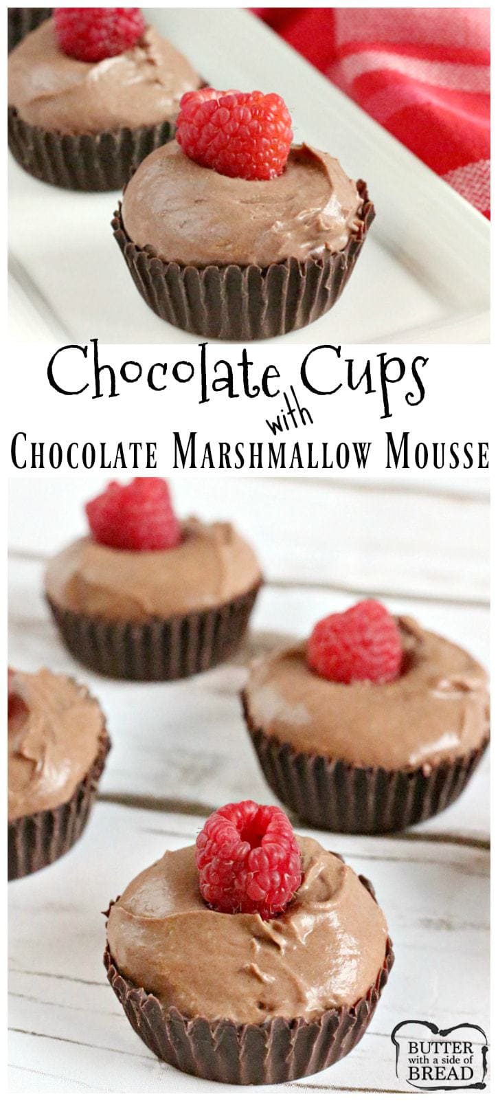 Chocolate Cups with Chocolate Marshmallow Mousse - Butter With a Side of Bread
