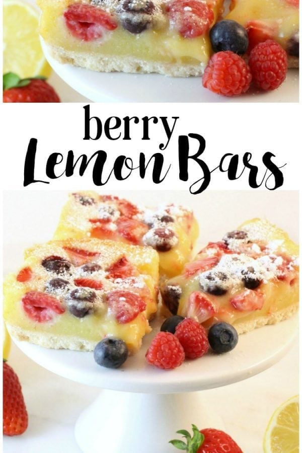 Sweet & tart lemon bar recipe filled with fresh berries! You'll love this variation on a classic.