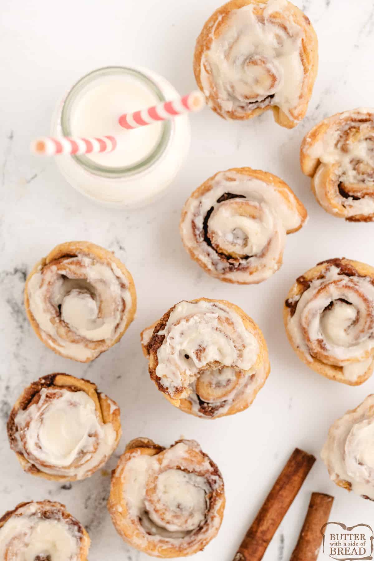Homemade cinnamon rolls made in 15 minutes