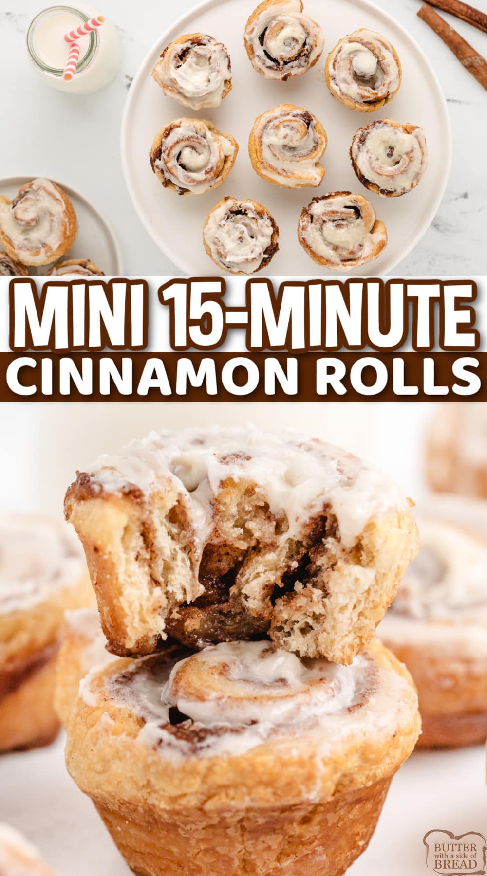 Mini Cinnamon Rolls are so much quicker (and cuter!) than traditional from-scratch cinnamon rolls, and they are delicious too! Cinnamon rolls that are ready in less than 15 minutes!