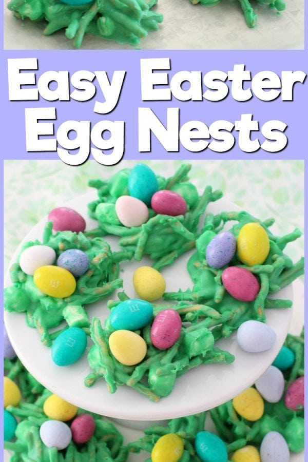 Easter Egg Nests are easy and festive, a cute addition to any Easter table! Plus, they are so simple to make - your kids can even help!