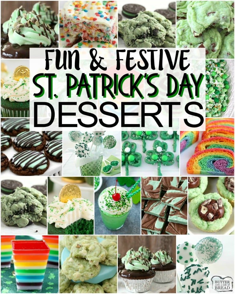 Fun & Festive St. Patrick's Day Food recipes from cookies to jello!  Collection of EASY St. Patrick's Day recipes for everyone! 