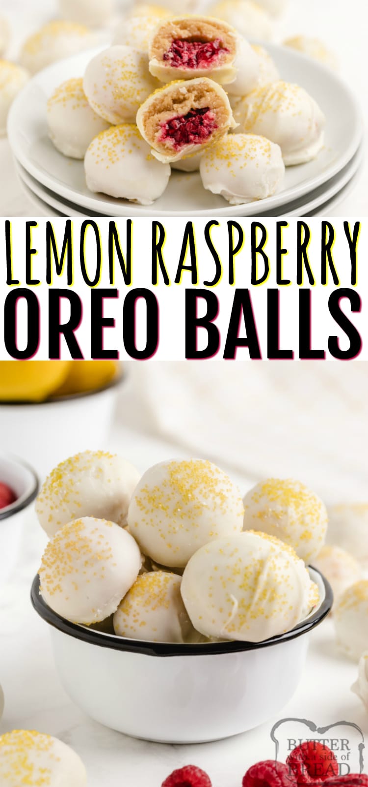 Lemon Raspberry Lemon Oreo Balls easily come together with only four ingredients and they have the most wonderful flavor! Bite-sized, no bake dessert made with Lemon Oreos and fresh raspberries! 