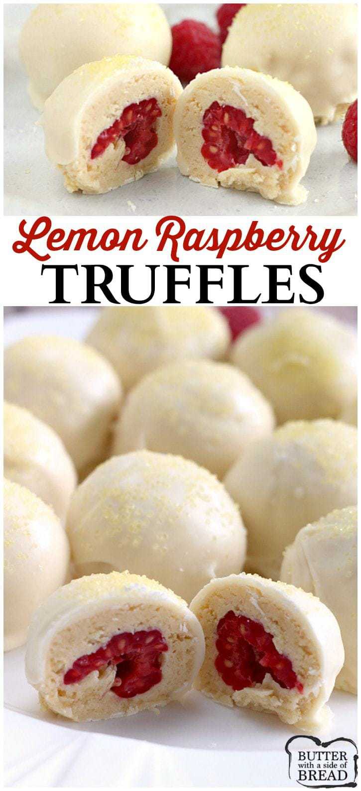 Easy Lemon Raspberry Truffles - Butter With a Side of Bread