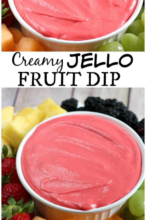 Creamy Jello Fruit Dip is made with jello, cream cheese and milk - that's it! You can use any flavor of jello that you want in this delicious fruit dip jello recipe!