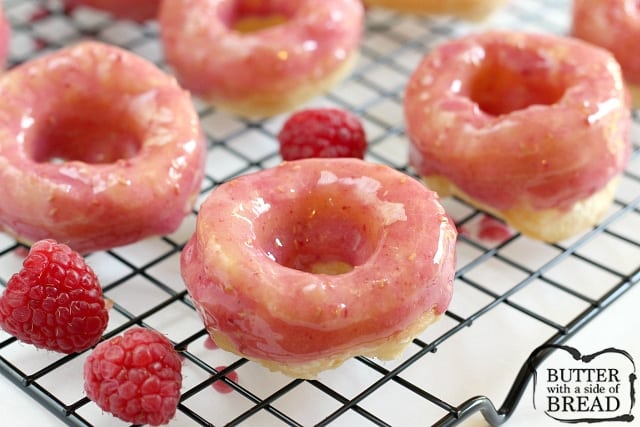 Raspberry Puff Pastry Donuts only take 10-15 minutes to make and the fresh raspberries in the icing give the most amazing flavor to this delicious treat!