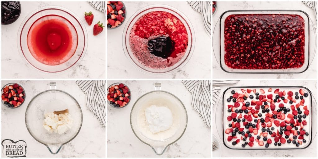 Step by step instructions on how make Blueberry Jello Salad