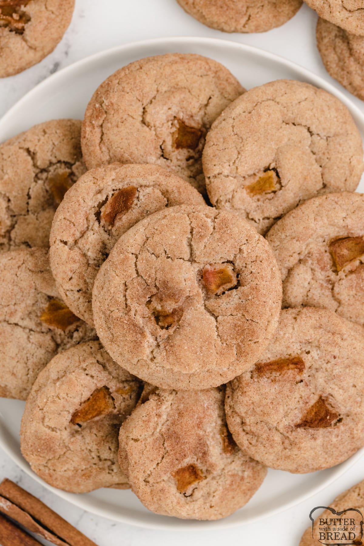 Peach Snickerdoodle Cookies are soft, chewy, delicious and the addition of fresh peaches takes your favorite cinnamon sugar cookie up a couple notches! These cookies with fruit are loaded with fresh, sweet peaches and lots of cinnamon flavor. 