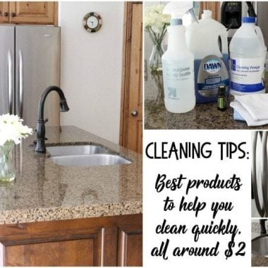 Cleaning tips and a list of best cleaning products that help your home stay clean and smell fresh. Featuring five of my favorite cleaning tools for $2 each!