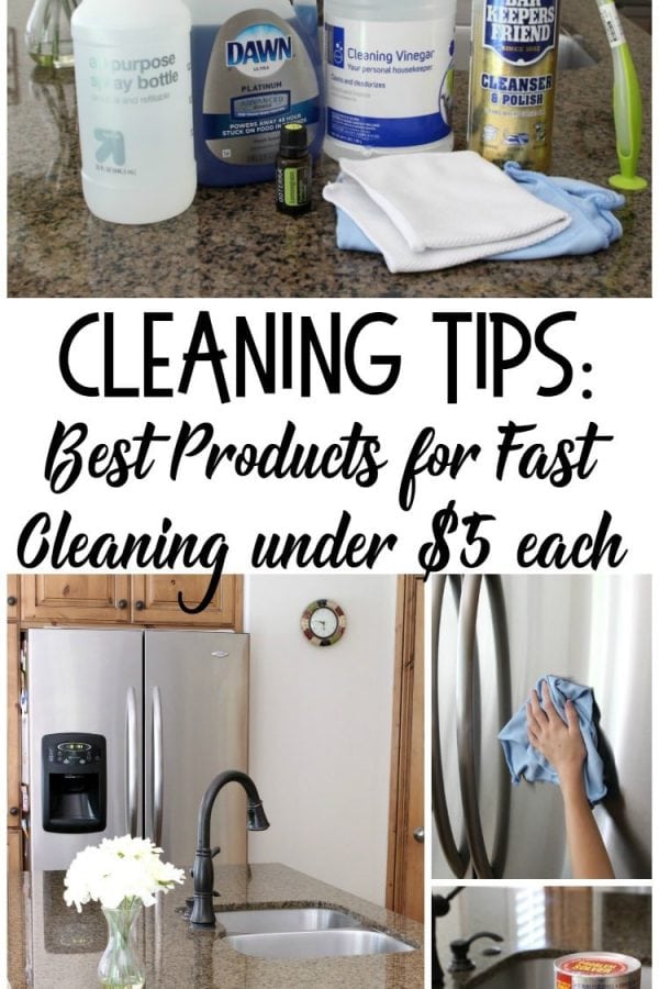 Cleaning tips and a list of best cleaning products that help your home stay clean and smell fresh. Featuring five of my favorite cleaning tools for $2 each!
