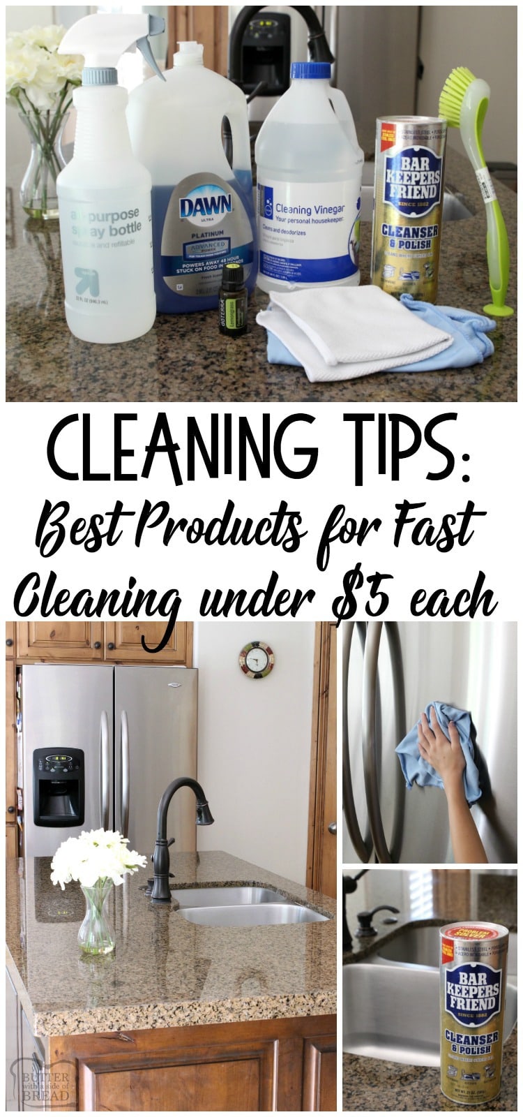 Cleaning tips and a list of best #cleaning #products that help your #home stay #clean and smell fresh. Featuring five of my favorite cleaning tools for $2 each! Plus my favorite #mop EVER! Come learn how to clean your #house better! #cleaningtips #cleaningproducts #cleanyourhouse