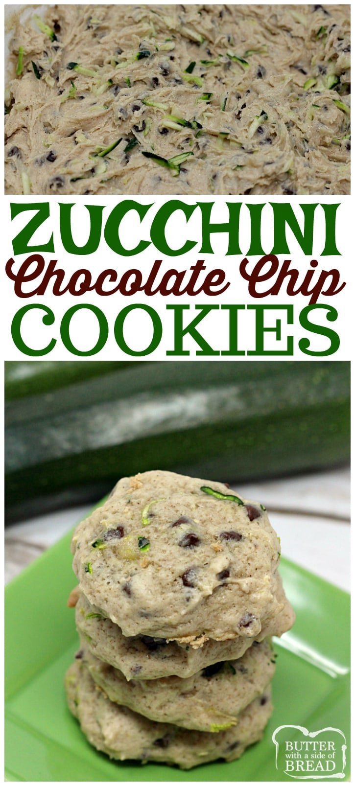 Zucchini Chocolate Chip Cookies are a soft, delicious, and healthy dessert! This zucchini chocolate chip cookie recipe is a perfect way to sneak in some veggies into your treats.