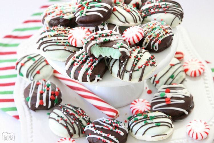 Christmas Peppermint Patties made easy with few ingredients! Perfect fun & festive dessert for holiday parties & gifts. They taste so much better homemade!