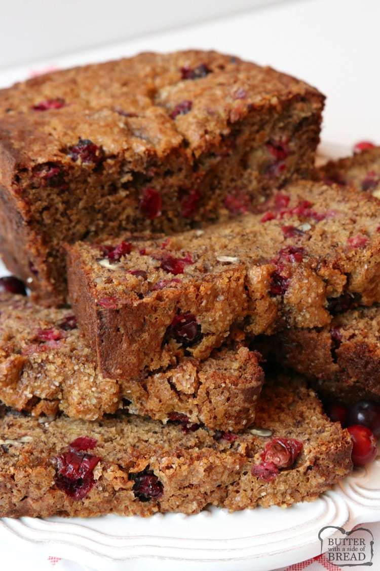 Cranberry Banana Bread is made with flavorful fresh cranberries, sweet bananas, cinnamon & nutmeg to make this fantastic take on traditional banana bread.