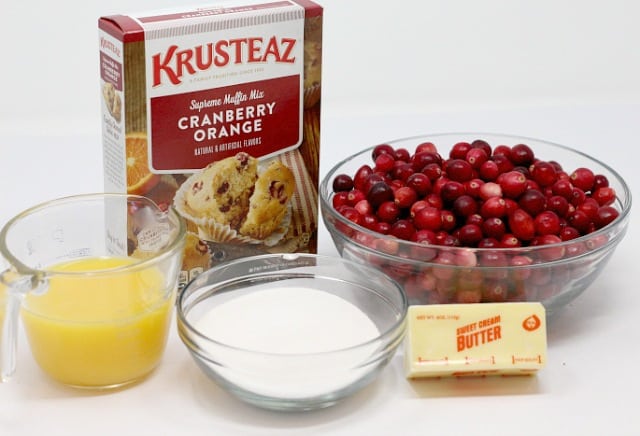 Cranberry Orange Cobbler is easily made with a muffin mix, fresh cranberries and orange juice - it's the perfect Thanksgiving dessert! 