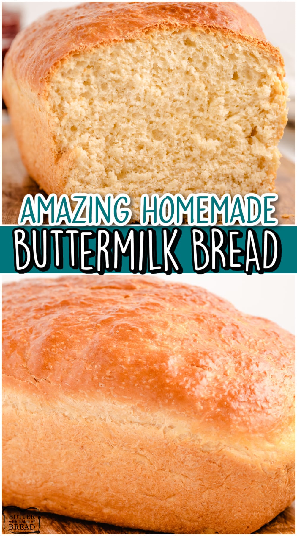 Homemade Buttermilk Bread made easy at home with 6 ingredients! This buttermilk bread recipe creates a soft loaf that has incredible flavor & can even be made in your bread machine.