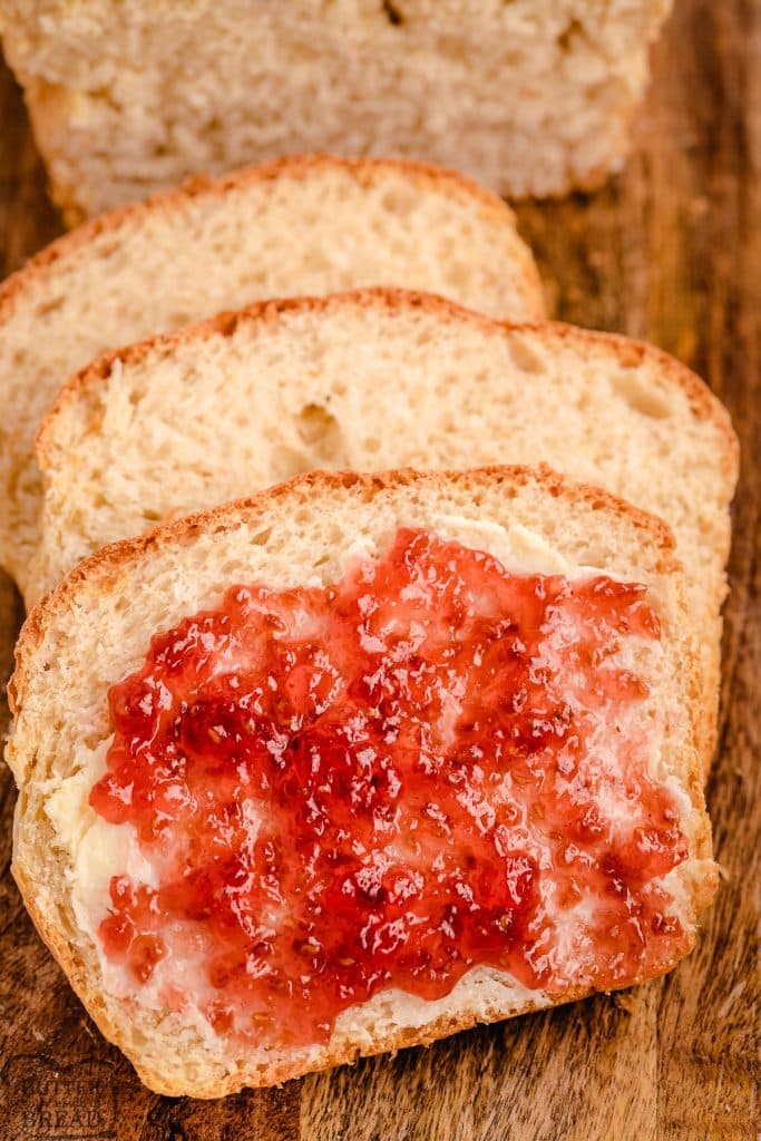 pieces of buttermilk bread with jam