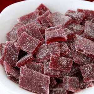 Raspberry Jelly Candy is soft, sweet candy with bright raspberry flavor. Just 5 ingredients & under 10 minutes active time, they're a lovely holiday treat!