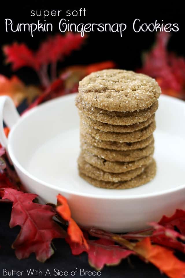 Soft Pumpkin Gingersnap Cookies combine all your favorite holiday spices with the amazing taste and texture of pumpkin, to create cookie perfection!
